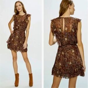 LOVE SAM MOROCCAN PAISLEY RUFFLE MINI DRESS